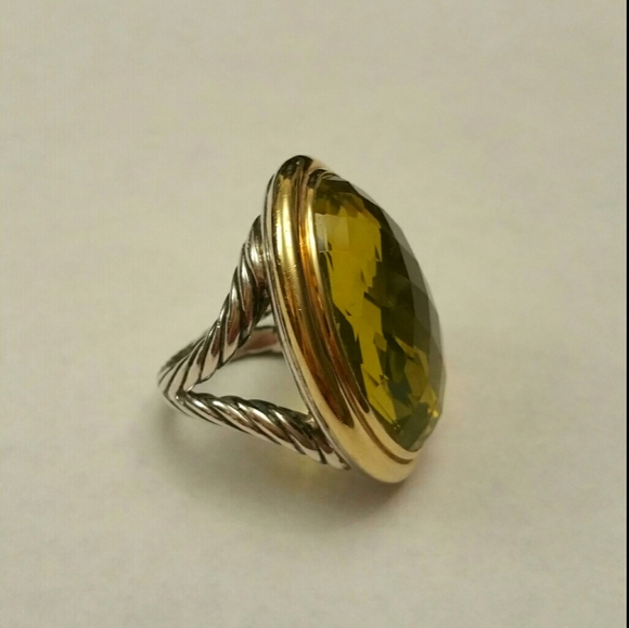David Yurman Lemon Citrine SS/18K Ring - Picture 3 of 9